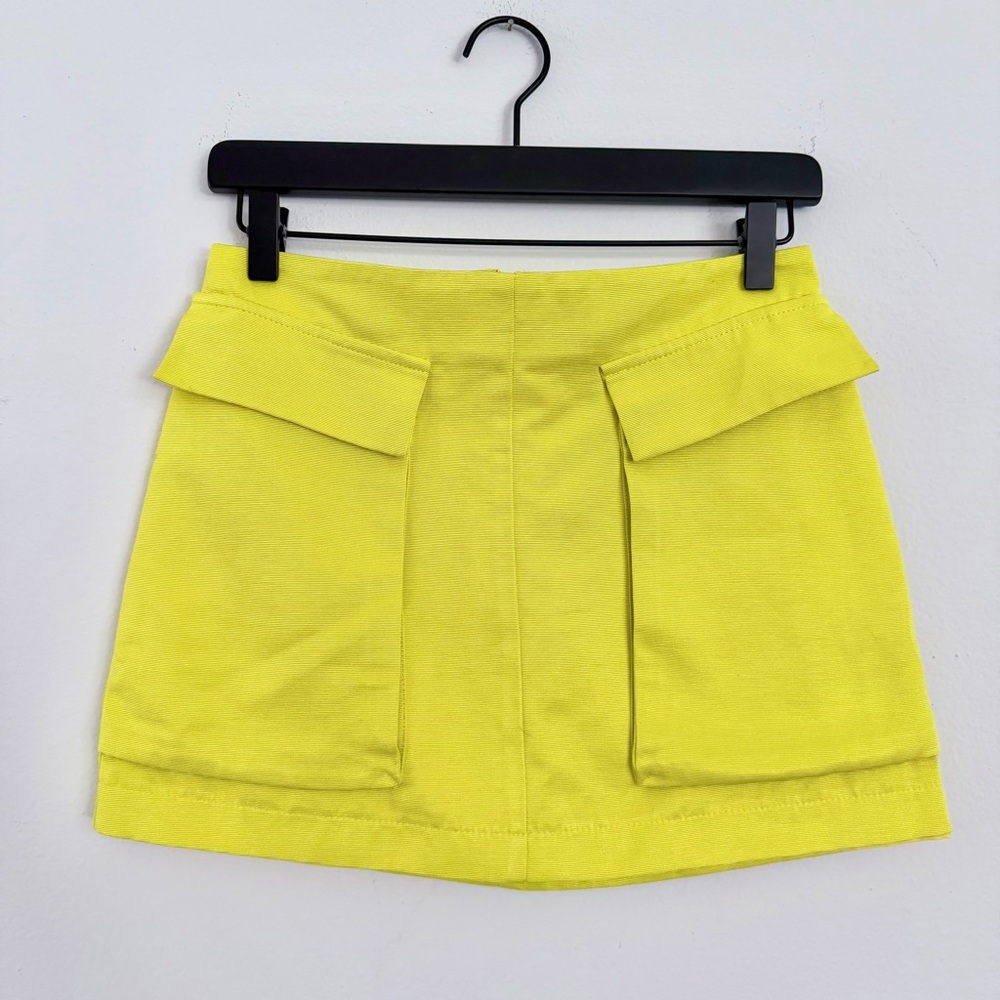 Topshop Neon Lime Yellow Y2K Mini Skirt, Women’s US 4, Bright Maximalist Pocket